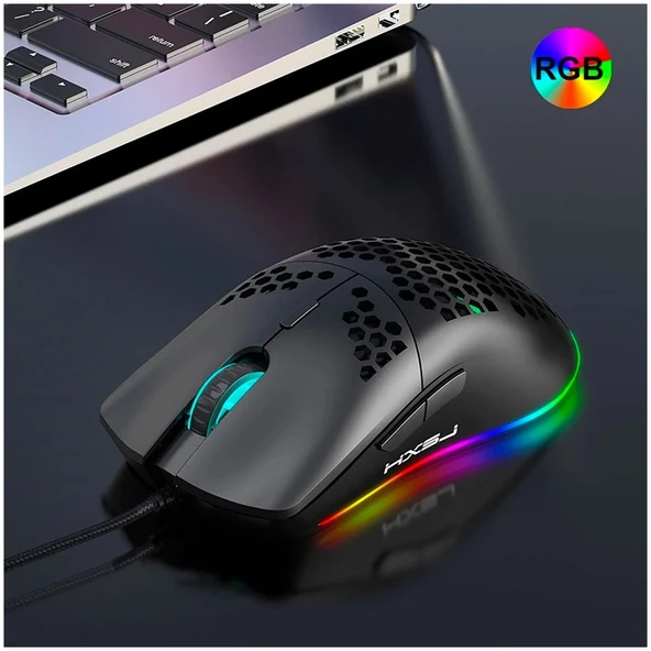 HXSJ J900 USB Kablolu RGB Dpi Oyuncu Mouse Gaming Mouse-1852 ürün görseli 1