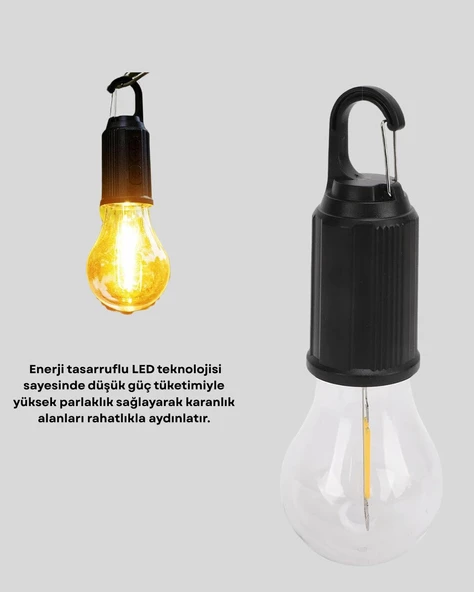 Şarjlı Kancalı LED Lamba – Kamp Balkon ve Acil Durum Işığı ürün görseli 1