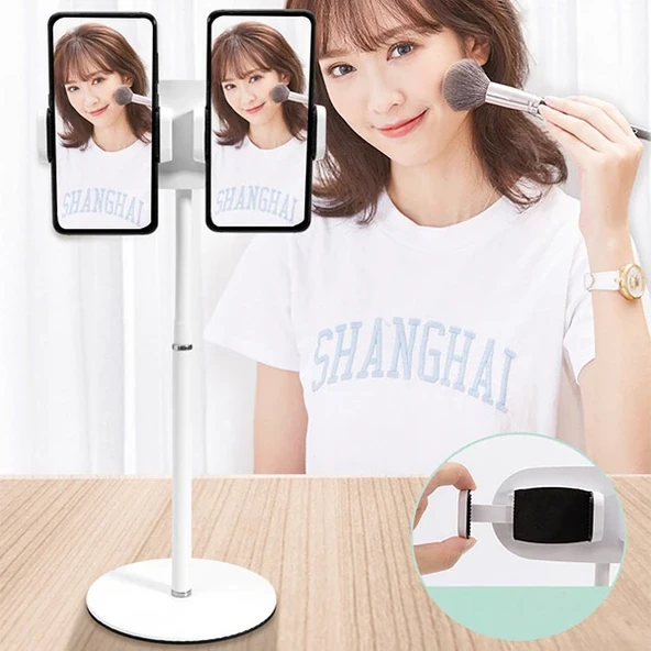 ALLY Masa Üstü 2 Telefon Tutucu Stand YoutuberCanlı Yayın Selfie TikTok Makeup-1852 ürün görseli 1