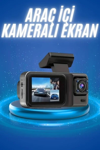 Ekranlı Sürüş Kaydedici DVR Ön ve Arka Kameralı Full HD Çözünürlüklü ürün görseli 1