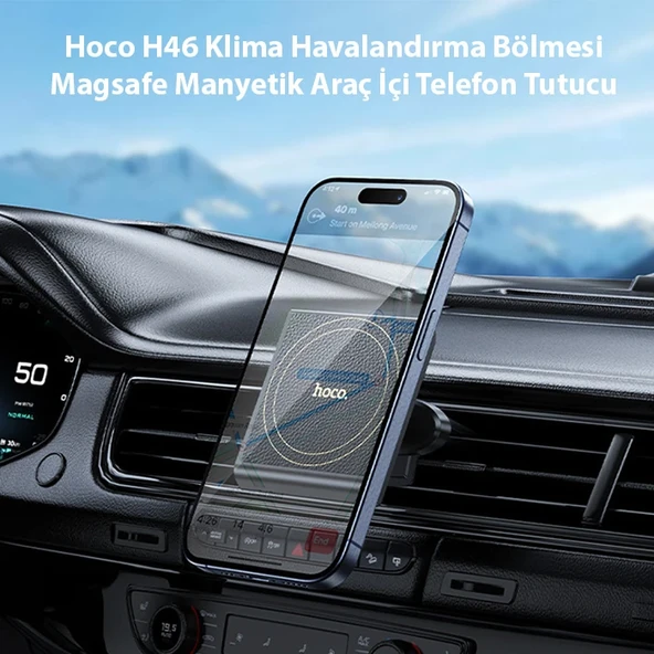 Hoco H46 Klima Havalandırma Bölmesi Magsafe Manyetik Araç İçi Telefon Tutucu-1852 ürün görseli 1