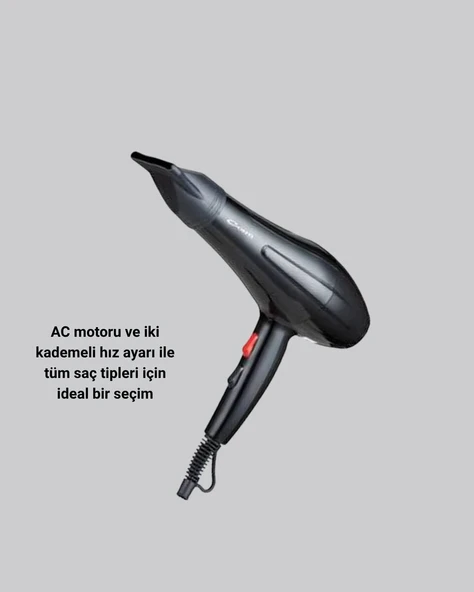 Profesyonel Saç Kurutma Makinesi – AC Motor Soğuk Üfleme 2 Hız Kademesi ürün görseli 1