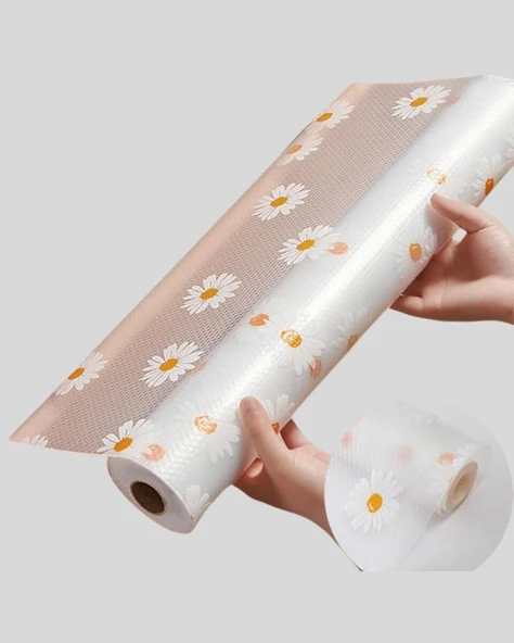 10 Metre Papatya Desenli Kolay Temizlenebilir Çekmece Matı ürün görseli 1