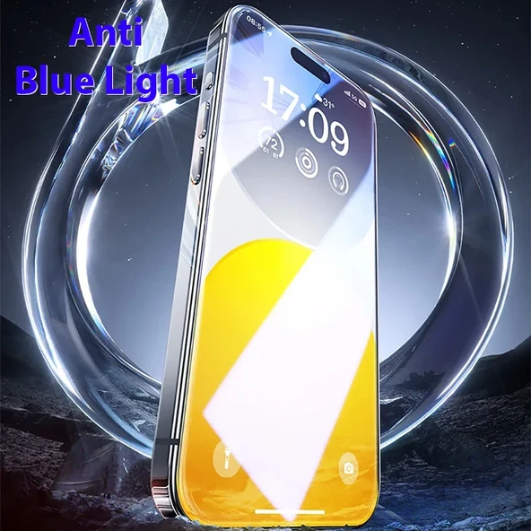 Baseus Crystalline iPhone 15 Pro Full Koruma Anti Mavi Işık Tempered Cam Ekran Koruyucu-1852 ürün görseli 1