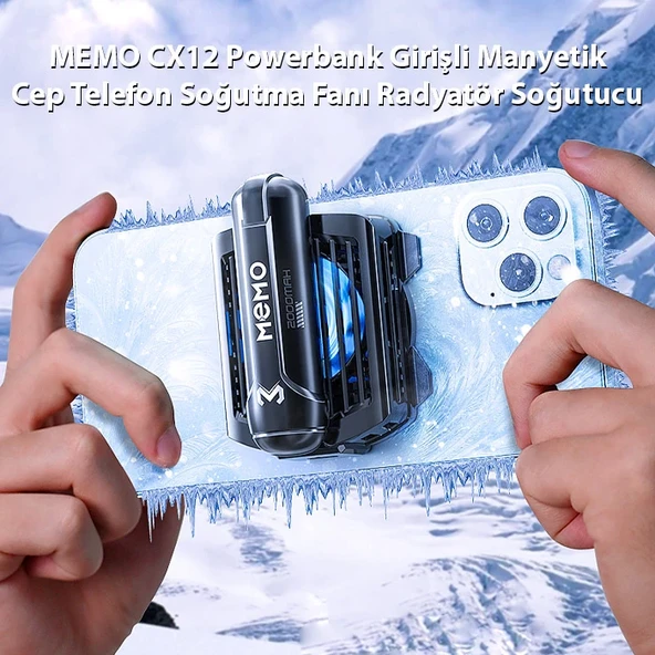 MEMO CX12 Powerbank Girişli Manyetik Cep Telefon Soğutma Fanı Radyatör Soğutucu-1852 ürün görseli 1