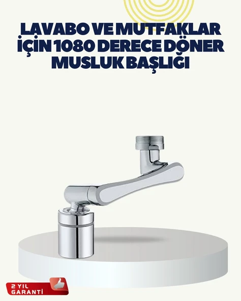 Çok Yönlü Dönebilen Musluk Başlığı 2 Fonksiyonlu Su Akışı ürün görseli 1