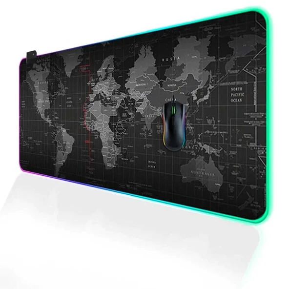 ALLY Dünya Desenli RGB Led Işıklı Oyuncu Mouse Pad 300*800*4MM-1852 ürün görseli 1
