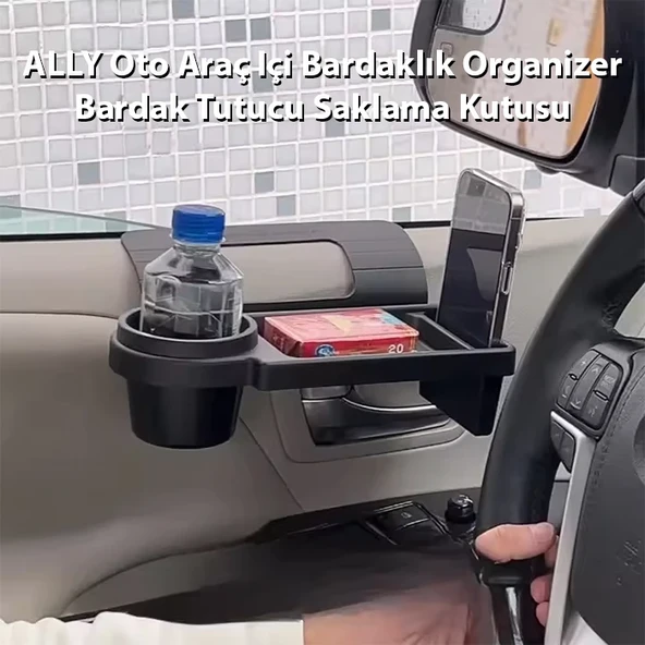 ALLY Oto Araç Içi Bardaklık Organizer Bardak Tutucu Saklama Kutusu-1852 ürün görseli 1