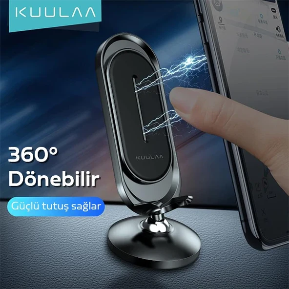 KUULAA Universal Mıknatıslı Standlı Cep Telefon Araç Tutucu Aluminum-1852 ürün görseli 1