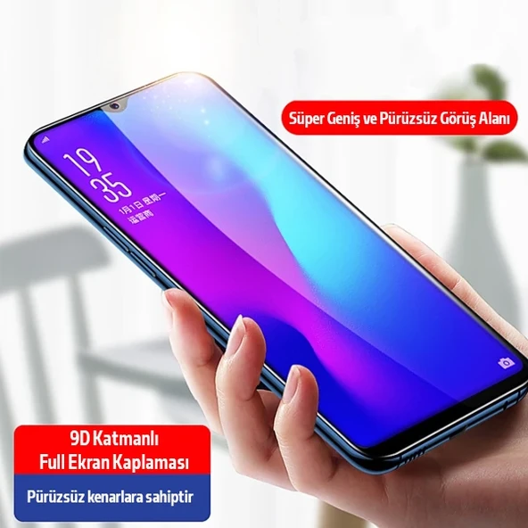 Ally OPPO Realme C21 Full Glue-Tempered Cam Ekran Koruyucu-1852 ürün görseli 1