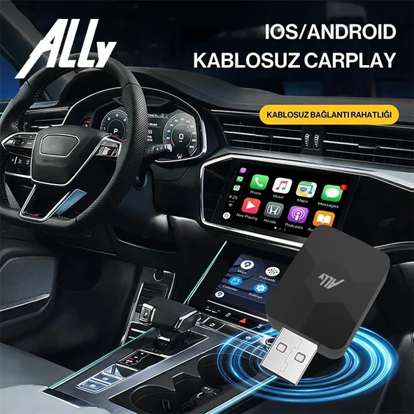 ALLY Kablosuz Car Play Adaptörü Apple Ve Android Cihazlar Için Wireless Carplay Çevirici-1852 ürün görseli 1