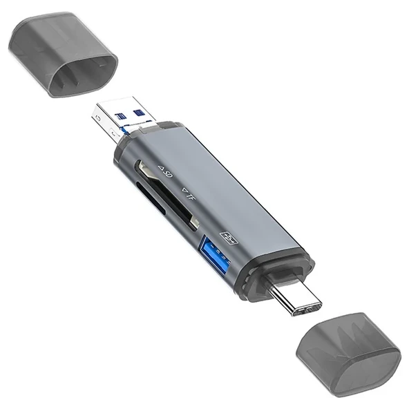 ALLY ADS-307 3 IN 1 USB + Micro USB + Type-c OTG Kart Okuyucu-1852 ürün görseli 1