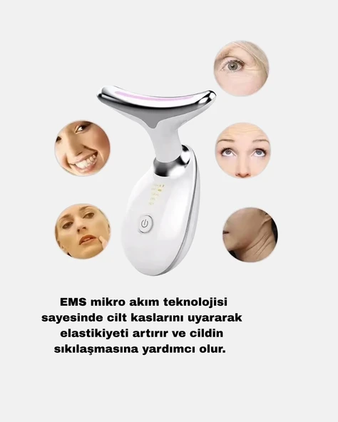 Boyun ve Gıdı Toparlayıcı EMS Cilt Sıkılaştırıcı 7000 Titreşim Isı Terapisi ürün görseli 1