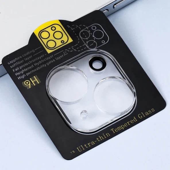 ALLY İPhone 14 -14 Plus 3D Full Tempered Glass Cam Kamera Koruyucu-1852 ürün görseli 1