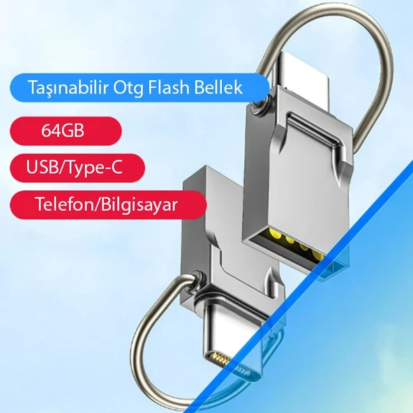 ALLY 64GB Type-c Usb Otg Flash Bellek - USB 2.0 100MB/S Flash Disk-1852 ürün görseli 1