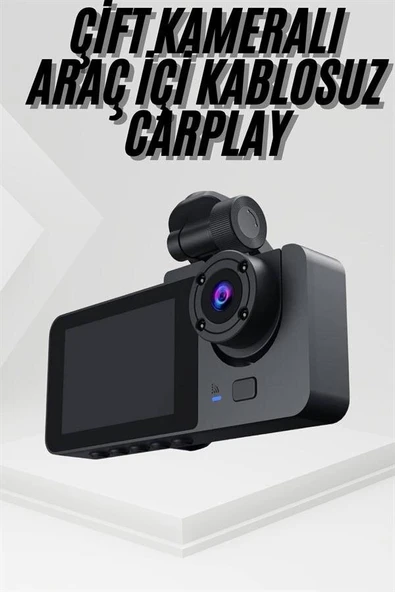 3 Kameralı 2 İnç 1080P Araç İçi Kamera Sürüş Kamerası CarPlay ürün görseli 1