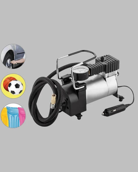 DC 12V Metal Hava Kompresörü Araç Lastik Şişirme 35L/Dk ürün görseli 1