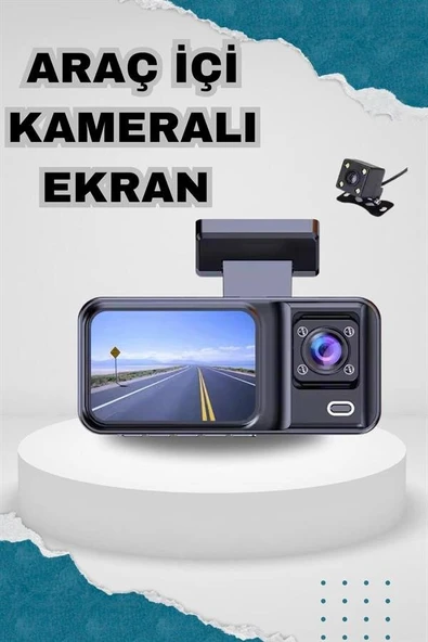 Ön ve Arka Kameralı 2 İnç 1080P Full HD DVR Araç İçi Ekran ürün görseli 1