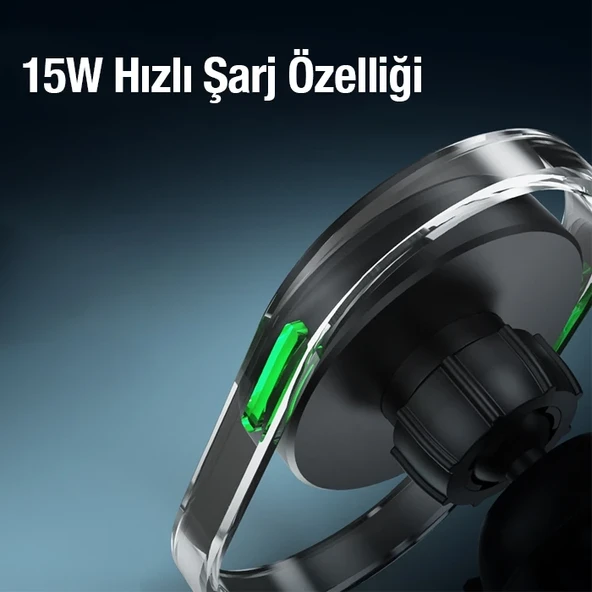Ally 15W Klima Araç Havalandırma Bölmesi Manyetik Şeffaf Kablosuz Araç Şarj Telefon Tutucu-1852 ürün görseli 1