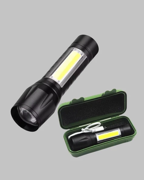 4 Mod Şarjlı Işıldak | Ultra Güçlü Cree LED | Su Geçirmez Alüminyum Gövde ürün görseli 1