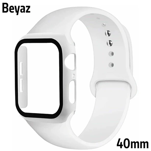 ALLY Apple Watch 4-5-6 40mm Silikon Kordon Kayış ve Ekran Koruyucu Kılıf-1852 ürün görseli 1