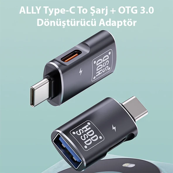 ALLY Type-C To Şarj + OTG 3.0 Dönüştürücü Adaptör-1852 ürün görseli 1