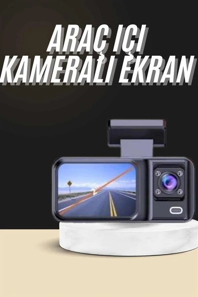 1080p Sürüş Kaydedici 2 İnç Araç Araba Ön İç Arka DVR IPS Ekran ürün görseli 1