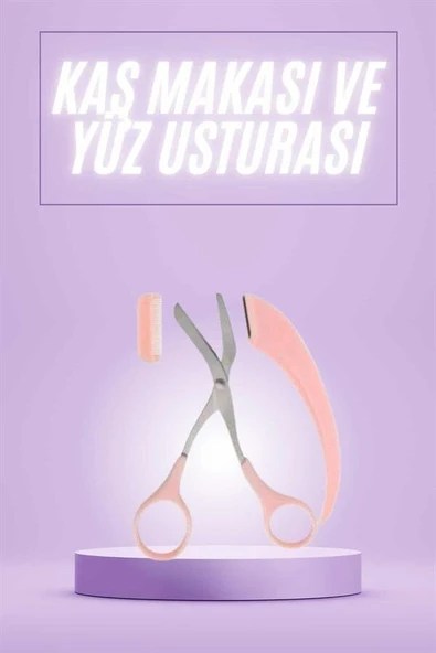 Taraklı Kaş Makası ve Ustura Seti Kaş Düzeltme Makası Kaş Bıyık Alma Aleti ürün görseli 1