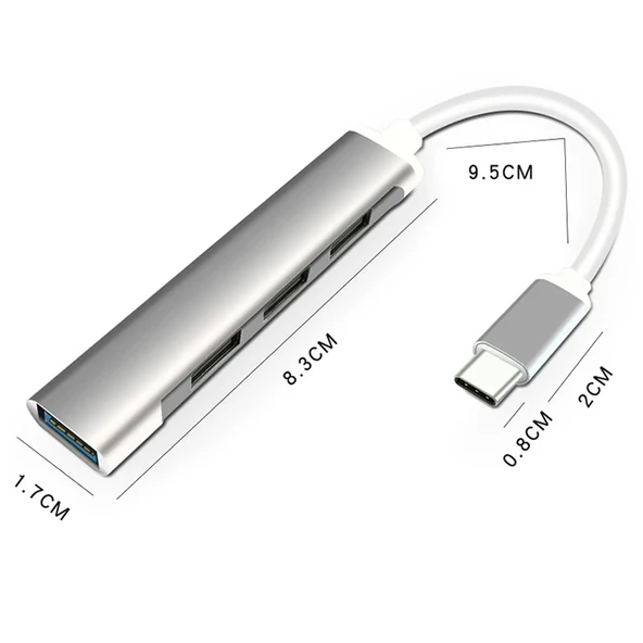Ally S-803 4in1 Type-C to 4x USB3.0 HUB Çoğaltıcı Çevirici Dönüştürücü Adaptör-1852 ürün görseli 1