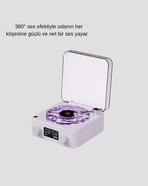 Bluetooth Retro Pikap Hoparlör 360 Derece Ses Projektörlü Gece Lambası Çok Fonksiyonlu ürün görseli 1