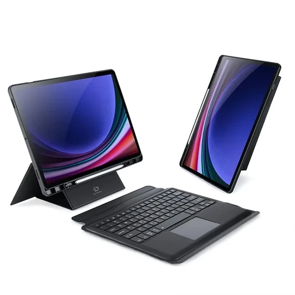 DUX DUCIS Samsung Galaxy Tab S9 + Ayrılabilir Bluetooth Klavye Touchpad PU Deri Kılıf-1852 ürün görseli 1