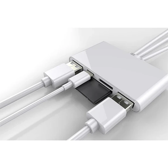 ALLY 3 İN1  İPhone+Usb C+ Usb A Kamera Okuyucu Kart Okuyucu-1852 ürün görseli 1