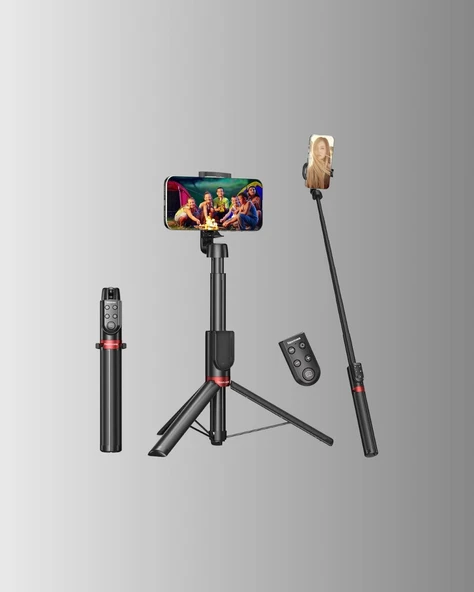 Ayarlanabilir Telefon Tripodu Selfie Stick Çok Açılı Çekim ürün görseli 1