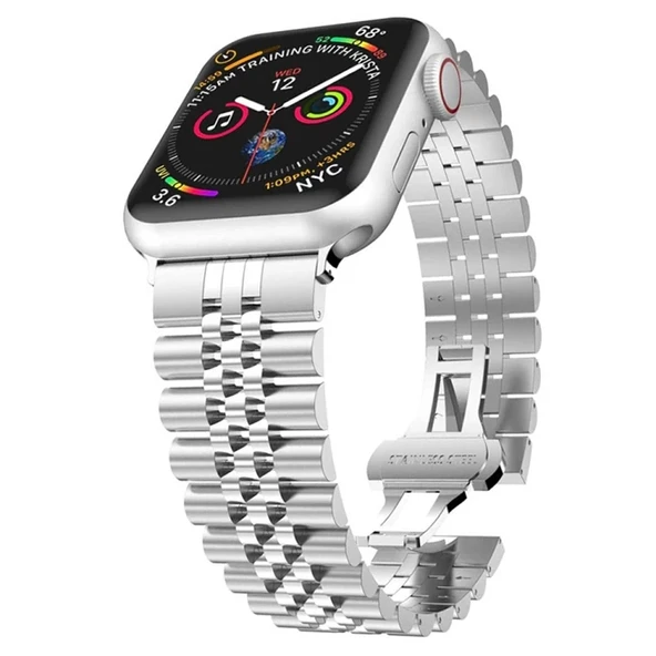 Ally Apple Watch 7-8 41mm 6-5-4 40mm Kayış Kordon Paslanmaz Çelik 3-2-1 38mm-1852 ürün görseli 1