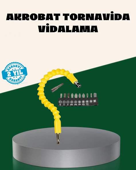 12 Parça Akrobat Bits Seti Çok Amaçlı Vidalama Dayanıklı Çelik - Resim 2