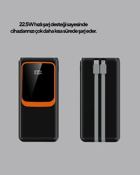 Powerbank 20000 mAh 22.5W Hızlı Şarjlı ve Kompakt Çoklu Kablo Çıkışlı ürün görseli 1