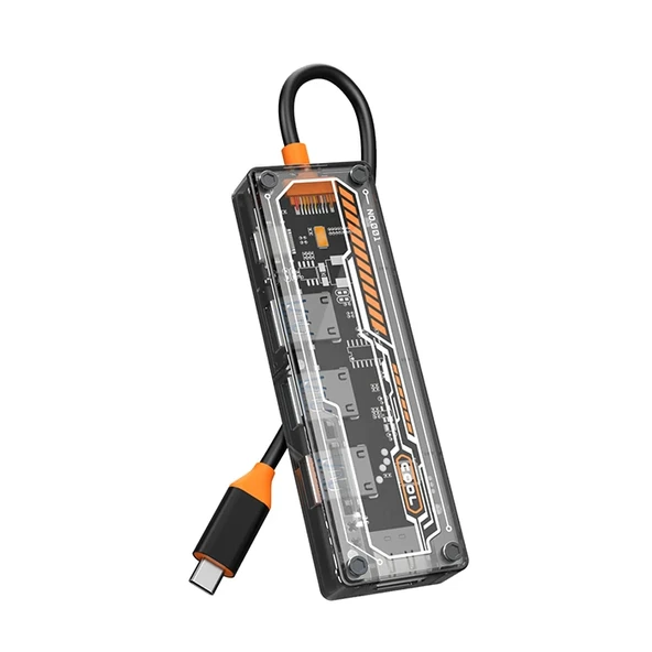 ALLY 5in1 Type-c To USB3.0 + USB2.0 *2 + Type-c PD 100W + HDMI Çoğaltıcı Transparan Hub-1852 ürün görseli 1