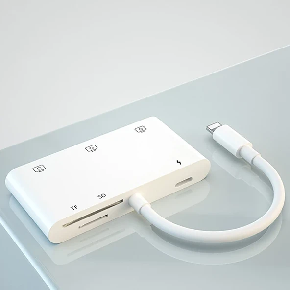Ally İPhone Lightning To TfSd Card Reader Usb 3.Kamera Adaptörü-1852 - Resim 4