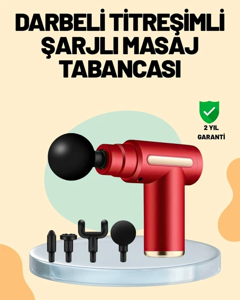 Kas Gevşetici Masaj Tabancası 4 Başlık ve Ayarlanabilir Hız ürün görseli 1