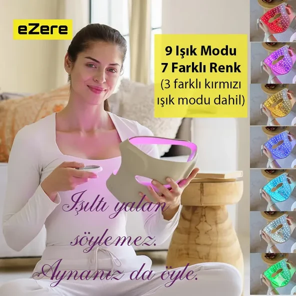 EZERE Yüz İçin Şarjlı 9 Modlu Kızılötesi & Kırmızı Işık Terapisi Maskesi – 480 Boncuklu LED Cilt Bakım Masajı Ev Tipi Işık Terapisi-1852 ürün görseli 1