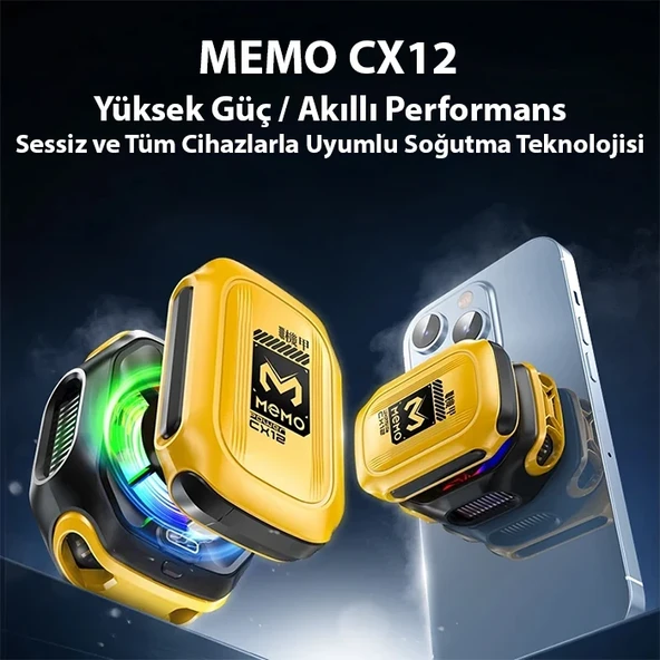 Memo CX12 Pro 2000Mah Bataryalı i Manyetik Cep Telefon Soğutma-1852 ürün görseli 1