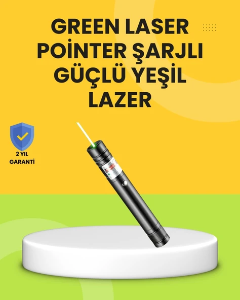 Uzun Mesafe Görünürlüklü Yeşil Lazer Pointer Şarjlı - Resim 2