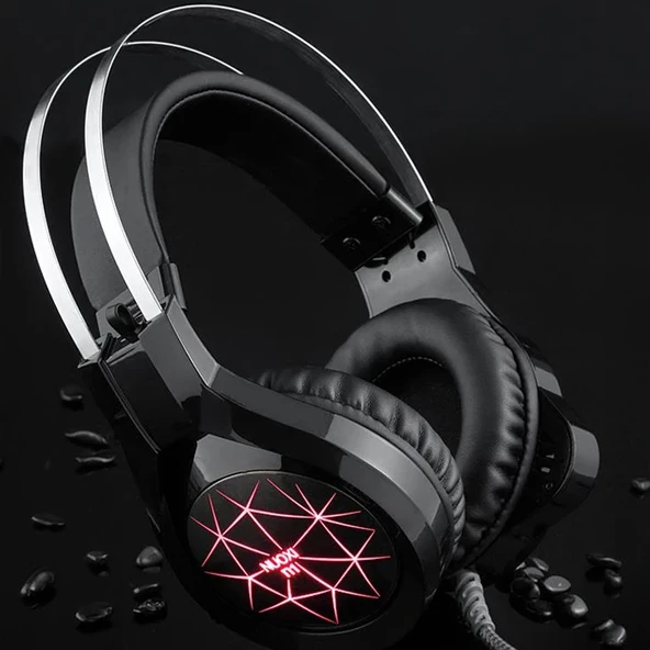 ALLY N1 RGB Gaming Kulaküstü Kablolu Oyuncu Kulaklığı Gürültü Engelleyici Kulaklık-1852 ürün görseli 1