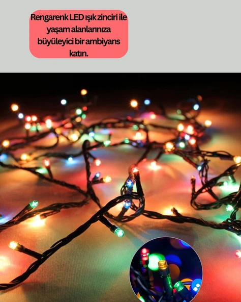 Dekoratif LED Çelenk Işık 8 Farklı Aydınlatma Modu ürün görseli 1