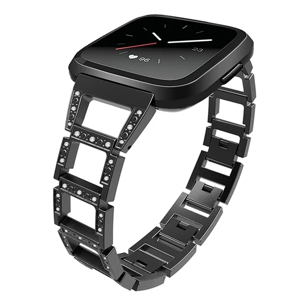 Fitbit Versa Metal Diamond İşlemeli Akıllı Saat Kayış Kordon-1852 ürün görseli 1
