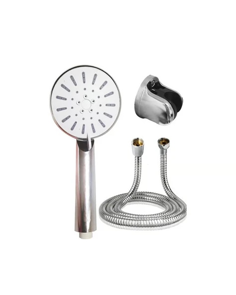 Spiral Hortumlu 4 Kademeli Krem El Duşu Başlığı Banyo Duş Seti ürün görseli 1
