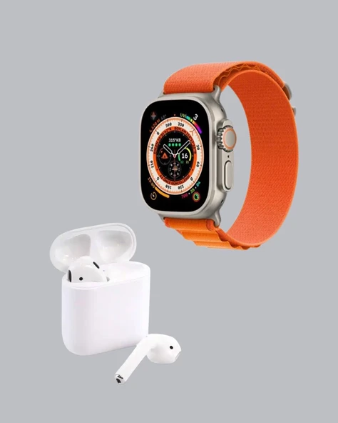 Akıllı Saat ve Kablosuz Kulaklık iOS Android Uyumlu Teknoloji Seti ürün görseli 1