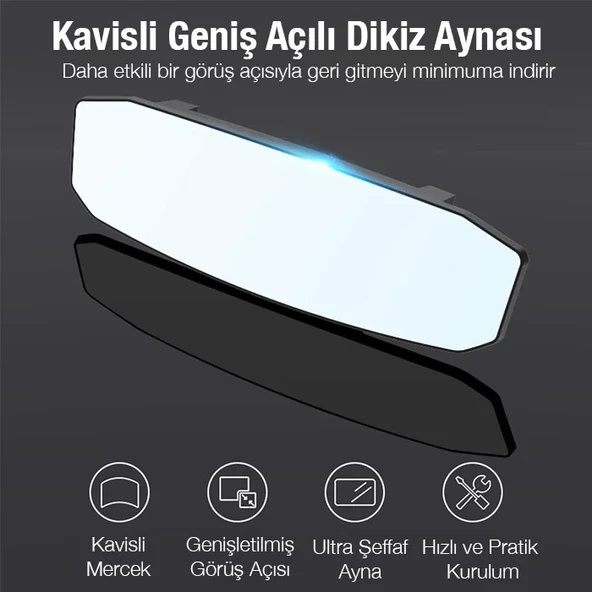 ALLY SD-2415 Kavisli Dışbükey Geniş Açılı Araç Dikiz Aynası 299x90mm-1852 ürün görseli 1