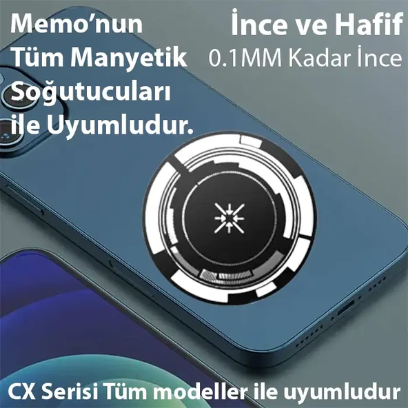 Memo Manyetik Metal Halka - Memo Telefon Soğutucu Uyumlu CX07-CX08 ve Manyetik Tüm modeller-1852 ürün görseli 1
