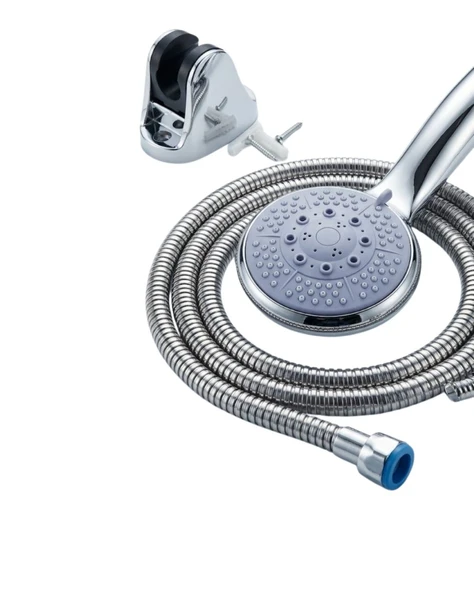 Çok Fonksiyonlu 4 Kademeli El Duşu Seti Spiral Hortumlu Banyo Duş Başlığı ürün görseli 1